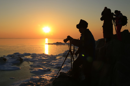 seaside scenery, beidaihe, Chinaのeditorial素材