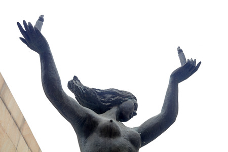 Tangshan City - July 8: woman sculpture, Tangshan earthquake museum, on July 8, 2016, Tangshan city, Hebei province, Chinaのeditorial素材