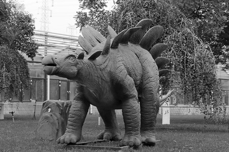 BEIJING - OCTOBER 23: Dinosaur model in a park, on october 23, 2014, Beijing, China.の写真素材