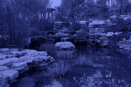 BEIJING - OCTOBER 23: Fake rock construction while in a park, on october 23, 2014, Beijing, China.のeditorial素材