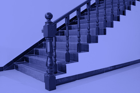 stair handrail, closeup of photoの写真素材