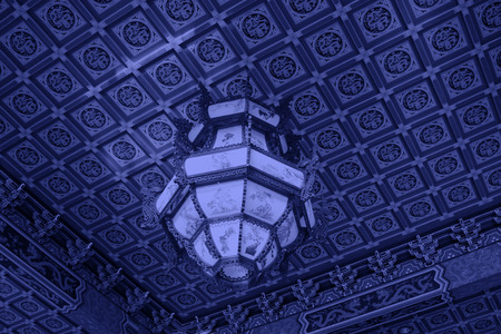 Chinese traditional style droplight, closeup of photoの写真素材