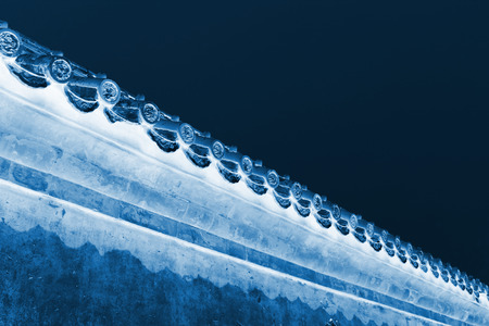 ZUNHUA MAY 18: Red glazed tile eaves and wall, Eastern Tombs of the Qing Dynasty on may 18, 2014, Zunhua county, Hebei Province, China.のeditorial素材