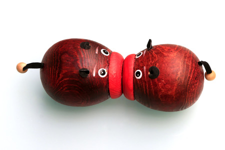 Wooden dolls toy shapeの写真素材