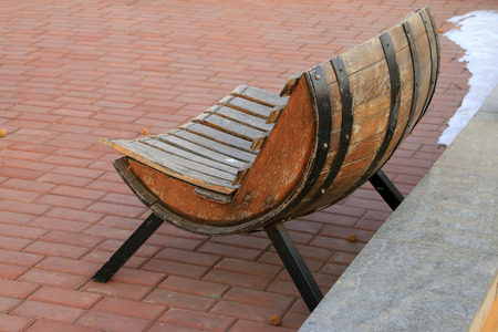 Modelling oak barrel seatの写真素材