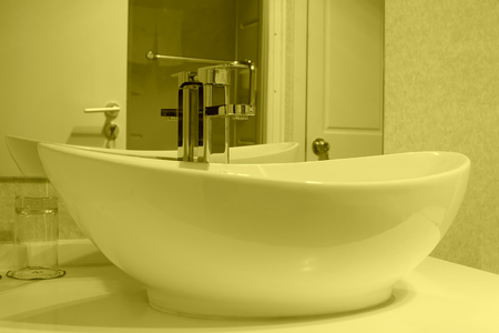 Ceramic lavabo, closeup of photoのeditorial素材