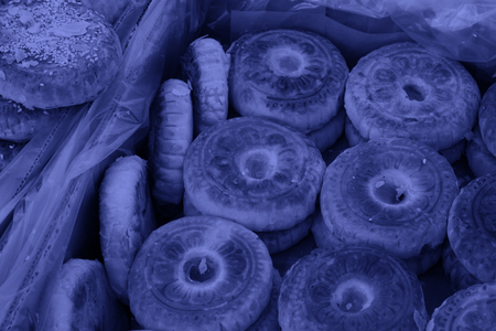 chinese traditional moon cake, closeup of photoの写真素材