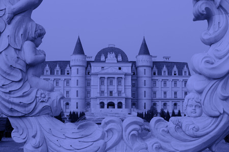 BEIJING - OCTOBER 23: Europe type style landscape architecture in a park, on october 23, 2014, Beijing, China.のeditorial素材