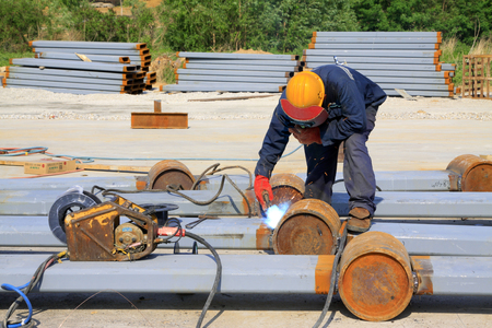 Welders in the construction site