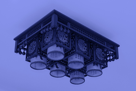 Chinese traditional style droplight, closeup of photoのeditorial素材