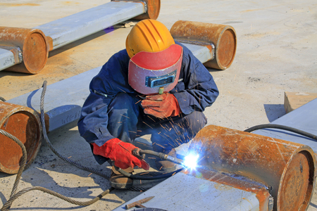 Welders in the construction siteのeditorial素材