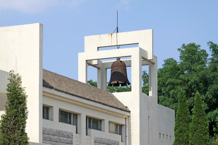 Luannan County - July 2: alarm bell in the Pandai village massacre memorial, on July 2, 2015,...