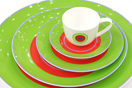 Ceramic plates and cupsのeditorial素材