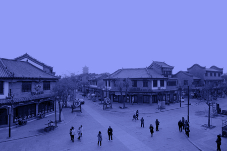 LUAN COUNTY - NOVEMBER 23: Archaize building landscape in Luanzhou city, on november 23, 2014, Luan County, Hebei Province, Chinaのeditorial素材