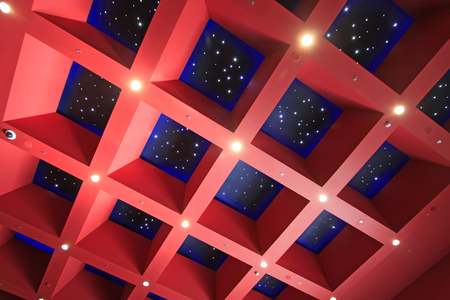 Red Plaid ceilingの写真素材