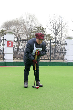 Tangshan City - March 5, 2016: Chinese croquet game site, Tangshan City, Hebei Province, China.のeditorial素材