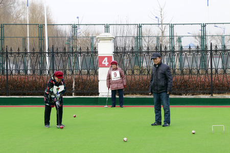 Tangshan City - March 5, 2016: Chinese croquet game site, Tangshan City, Hebei Province, China.のeditorial素材