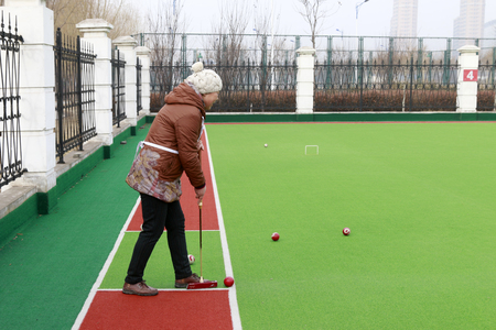 Tangshan City - March 5, 2016: Chinese croquet game site, Tangshan City, Hebei Province, China.のeditorial素材