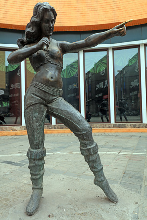 Tangshan City - May 5, 2017: figures sculpture in the streets of Tangshan City, Hebei, Chinaのeditorial素材