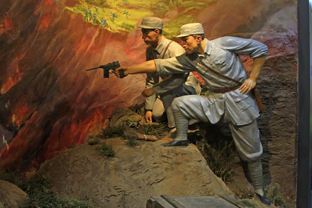 Beijing - November 1, 2015: battle scene sculpture, Beijing, November 1, 2015のeditorial素材