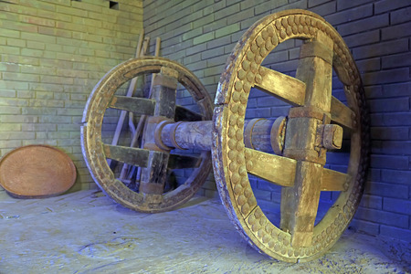 Vintage wooden wheelsのeditorial素材