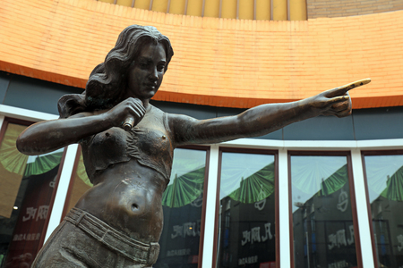Tangshan City - May 5, 2017: figures sculpture in the streets of Tangshan City, Hebei, Chinaのeditorial素材