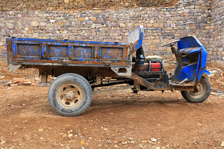 Broken agricultural tricycleのeditorial素材