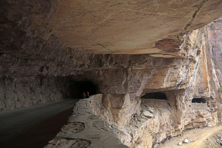 Wall highway scene view at Guoliang, Chinaの写真素材