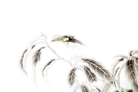 Chinese ink paintings worksのeditorial素材