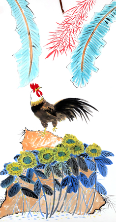 Chinese traditional art works in an exhibitionのeditorial素材