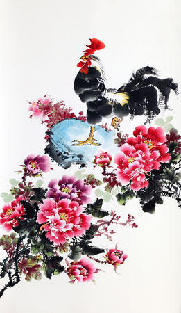 Chinese traditional art works in an exhibitionのeditorial素材