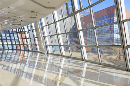 Business building floor glass window