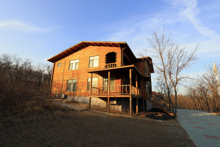 Wood house in Scenic Areaのeditorial素材