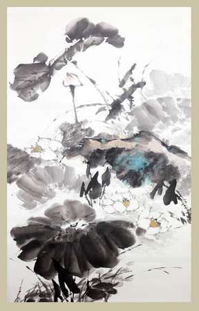 Chinese traditional ink paintingのeditorial素材