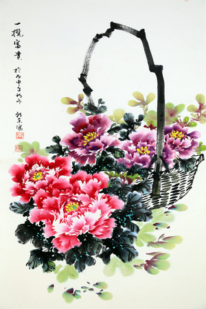 Chinese traditional ink paintingのeditorial素材
