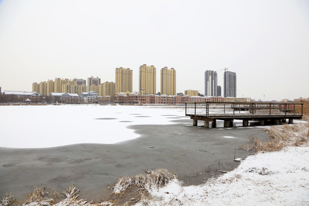 winter scenery of Chinese Urban Parksのeditorial素材