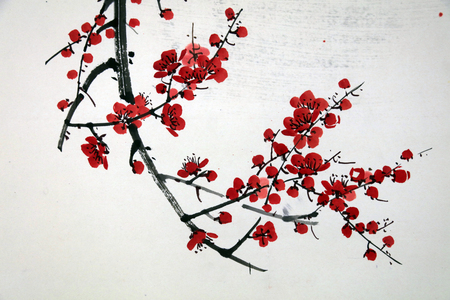 Chinese traditional ink paintingのeditorial素材