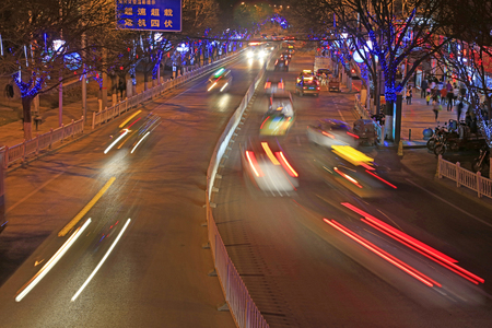 Urban Road Nightscapeのeditorial素材