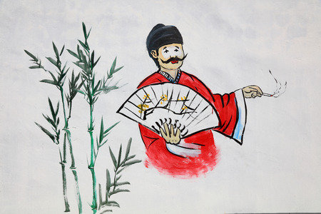 The murals are on the wall.のeditorial素材