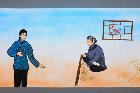 The murals are on the wall.のeditorial素材