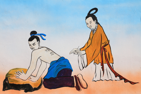 The murals are on the wall.のeditorial素材