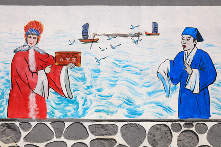 The murals are on the wall.のeditorial素材