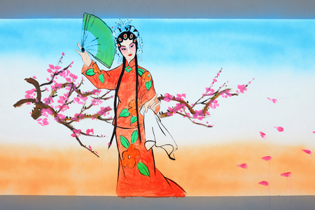 The murals are on the wall.のeditorial素材