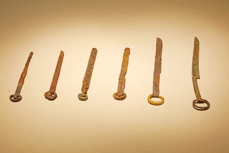 Ancient Chinese bronze utensils, unearthed cultural relicsのeditorial素材