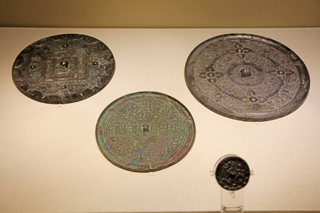 Ancient Chinese bronze utensils, unearthed cultural relicsのeditorial素材