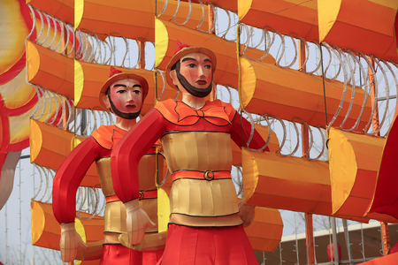 lantern of Ming Dynasty soldiersのeditorial素材