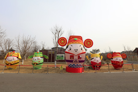 lantern of cartoon characters in ancient Chinaのeditorial素材