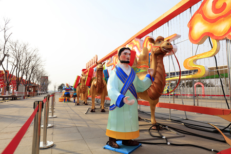 Figure pulling camel modelingのeditorial素材