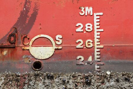 Plimsoll line on shipの写真素材