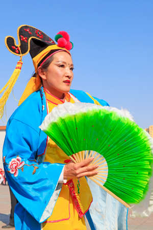 Luannan County - February 25, 2018: Yangge Dance Performance on the square, Luannan County, Hebei Province, China.のeditorial素材